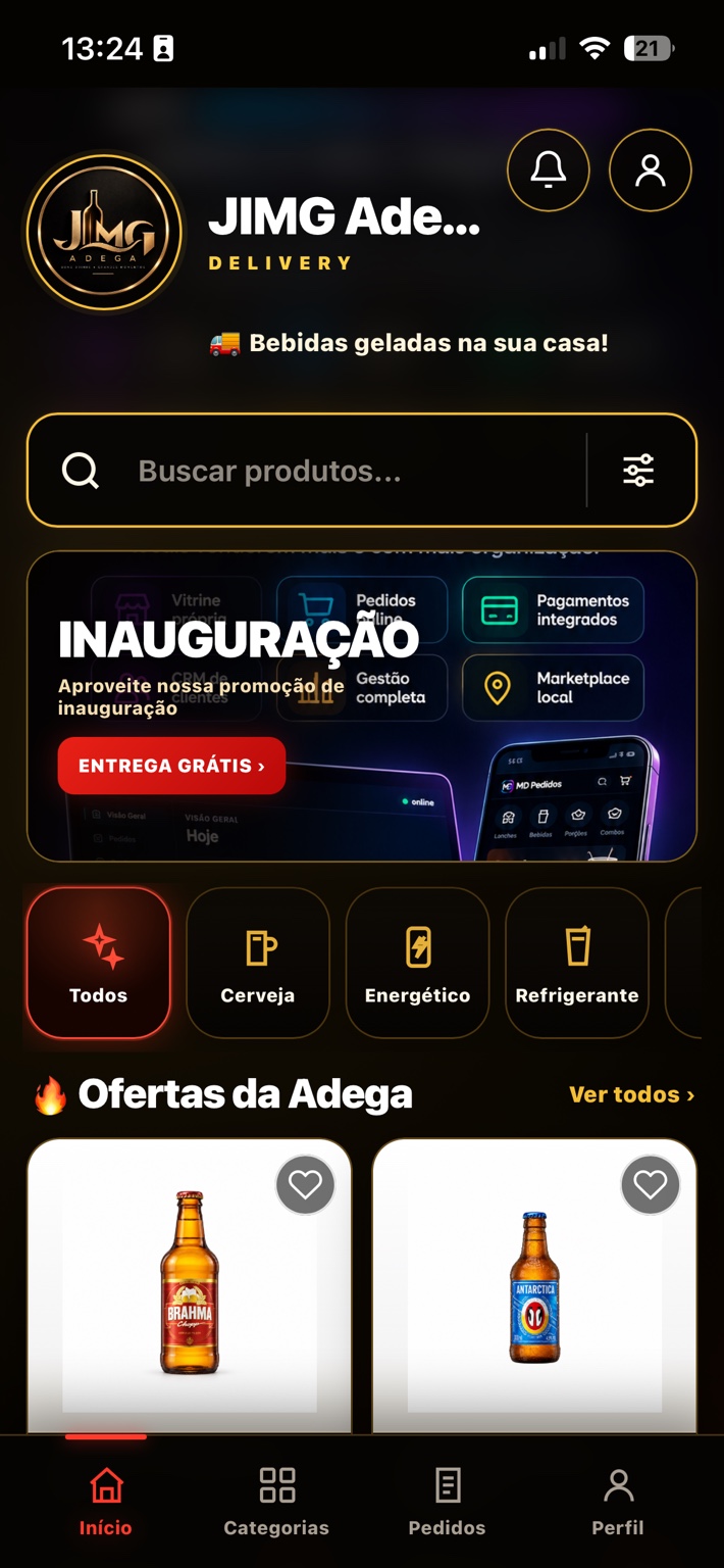 Vitrine mobile do MD Pedidos